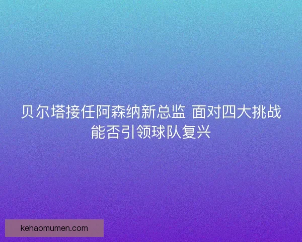 贝尔塔接任阿森纳新总监 面对四大挑战能否引领球队复兴